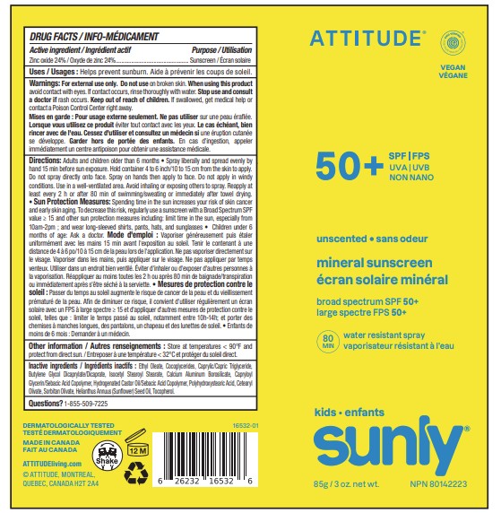 Pill image for Attitude Sunly Kids Mineral Sunscreen Spray Spf 50 Unscented