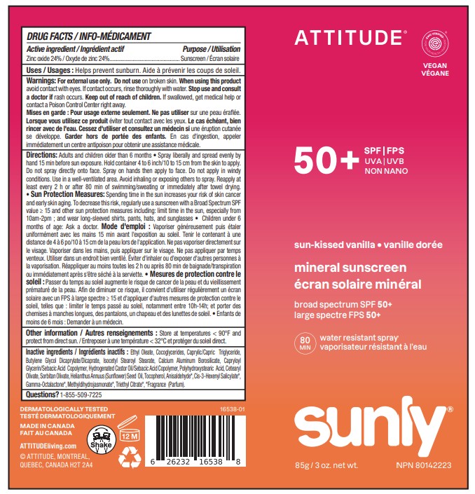 Pill image for Attitude Sunly Mineral Sunscreen Spray Spf 50 Sun Kissed Vanilla