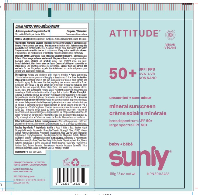 Pill image for Attitude Sunly Baby Mineral Sunscreen Spf 50 Unscented