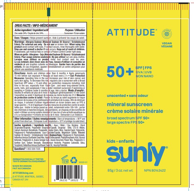 Pill image for Attitude Sunly Kids Mineral Sunscreen Spf 50 Unscented