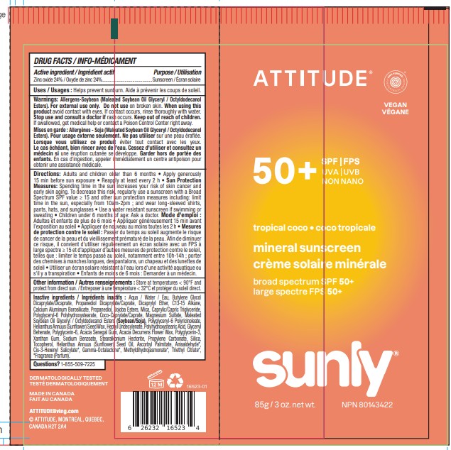 Pill image for Attitude Sunly Mineral Sunscreen Spf 50 Tropical Coco