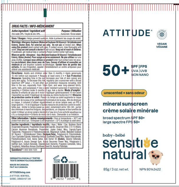Pill image for Attitude Sensitive Natural Baby Mineral Sunscreen Spf 50 Unscented