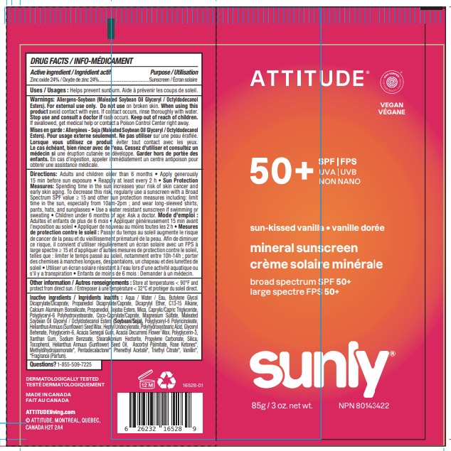 Pill image for Attitude Sunly Mineral Sunscreen Spf 50 Sun-kissed Vanilla