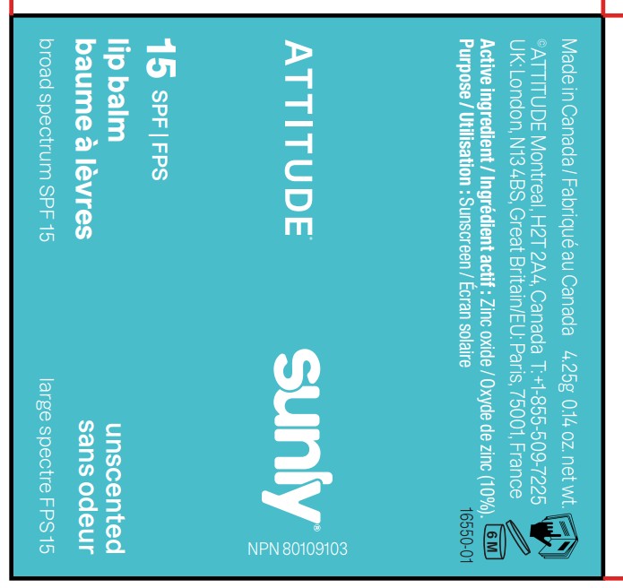 Pill image for Attitude Sunly Lip Balm Spf 15 Unscented