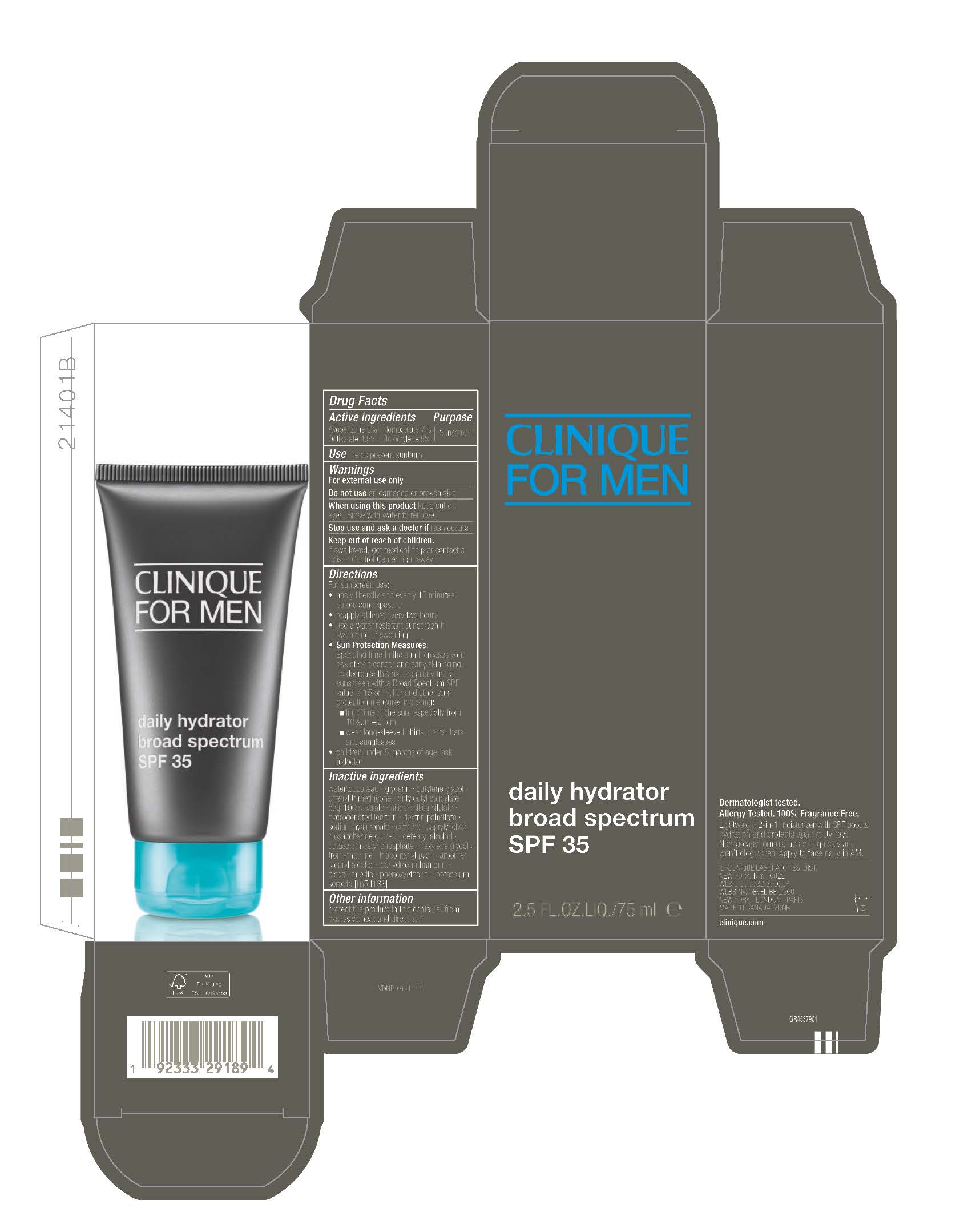 Pill image for Clinique For Men Daily Hydrator Broad Spectrum Spf 35