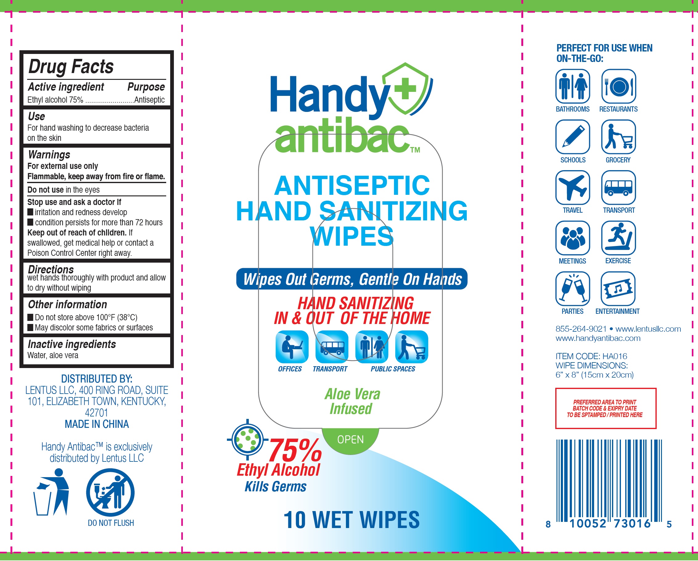 Pill image for handy antibac antiseptic hand sanitizing wipes