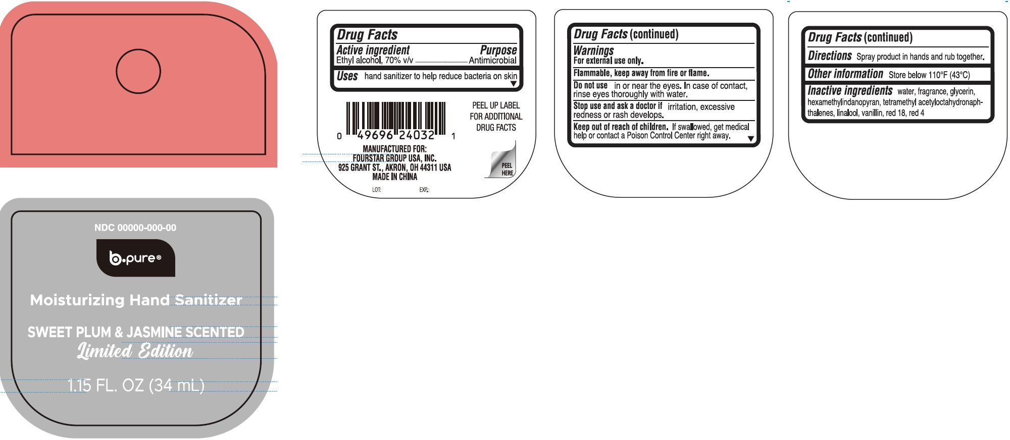 Pill image for B-pure Moisturizing Hand Sanitizer, Sweet Plum & Jasmine Scented