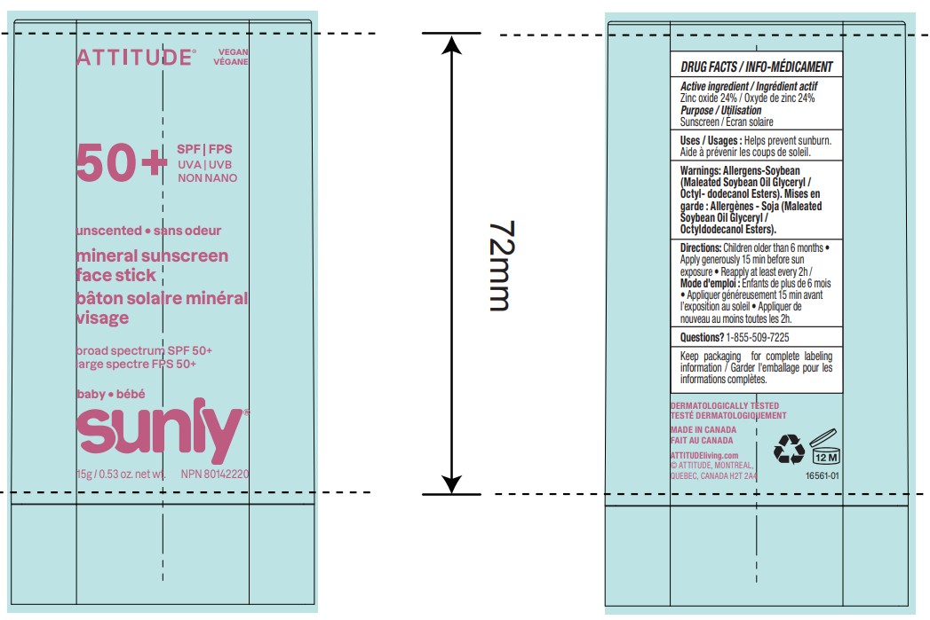Pill image for Attitude Sunly Baby Mineral Sunscreen Face Stick Spf 50 Unscented