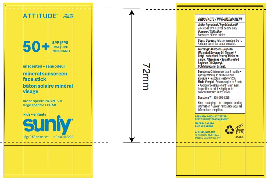 Pill image for Attitude Sunly Kids Mineral Sunscreen Face Stick Spf 50 Unscented