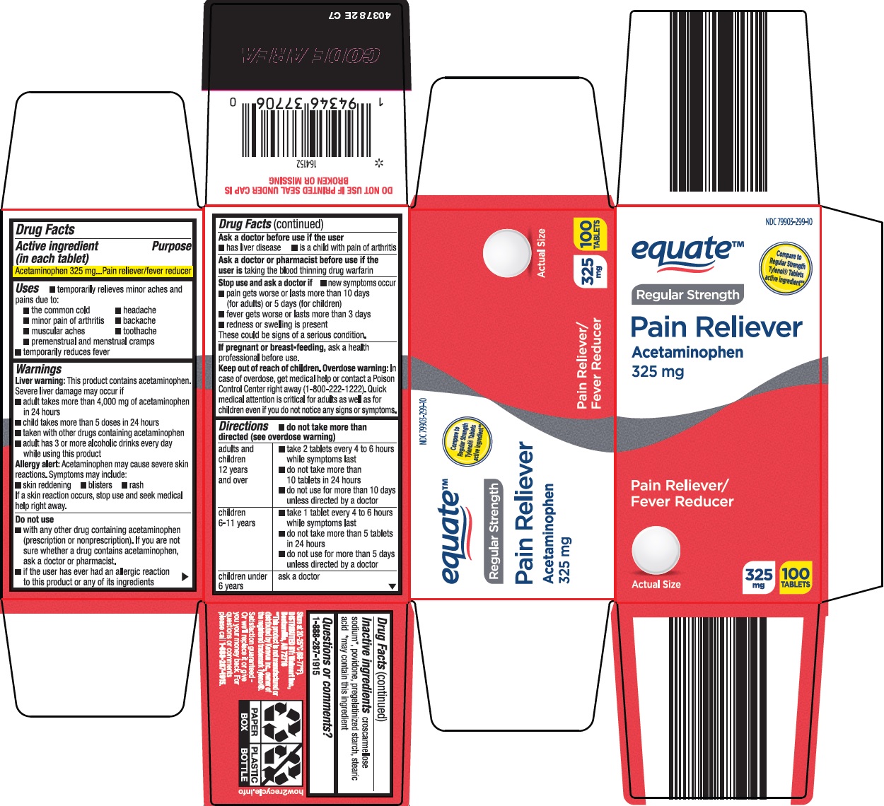 Pill image for Wal-mart Pain Reliever Drug Facts