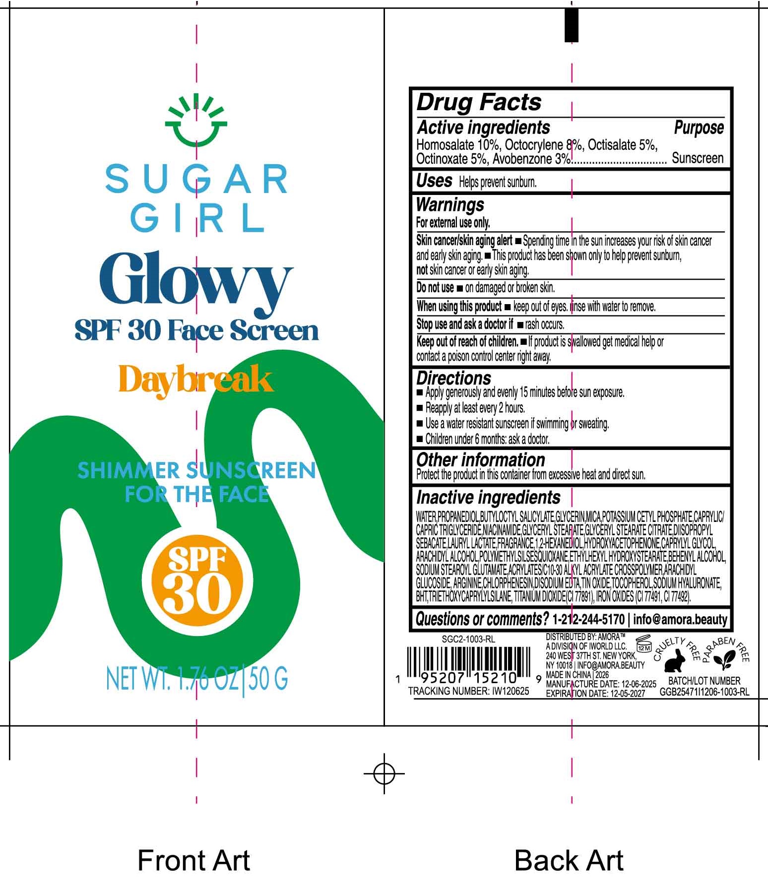 Pill image for Sugargirl Glowy Spf 30 Face Screen Daybreak Shimmer Sunscreen For The Face