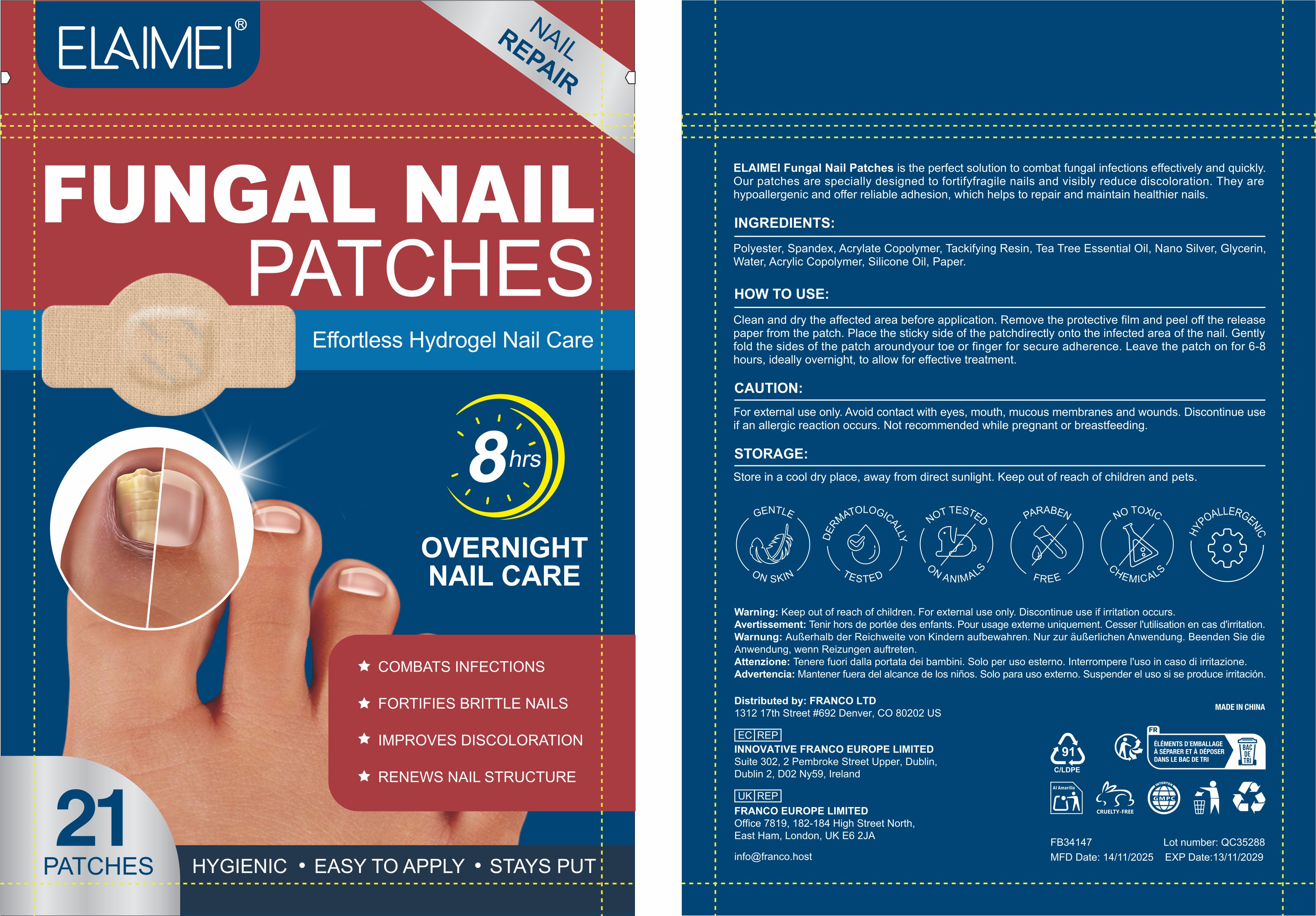 Pill image for 83804-011 Elaimei Fungal Nail Patches