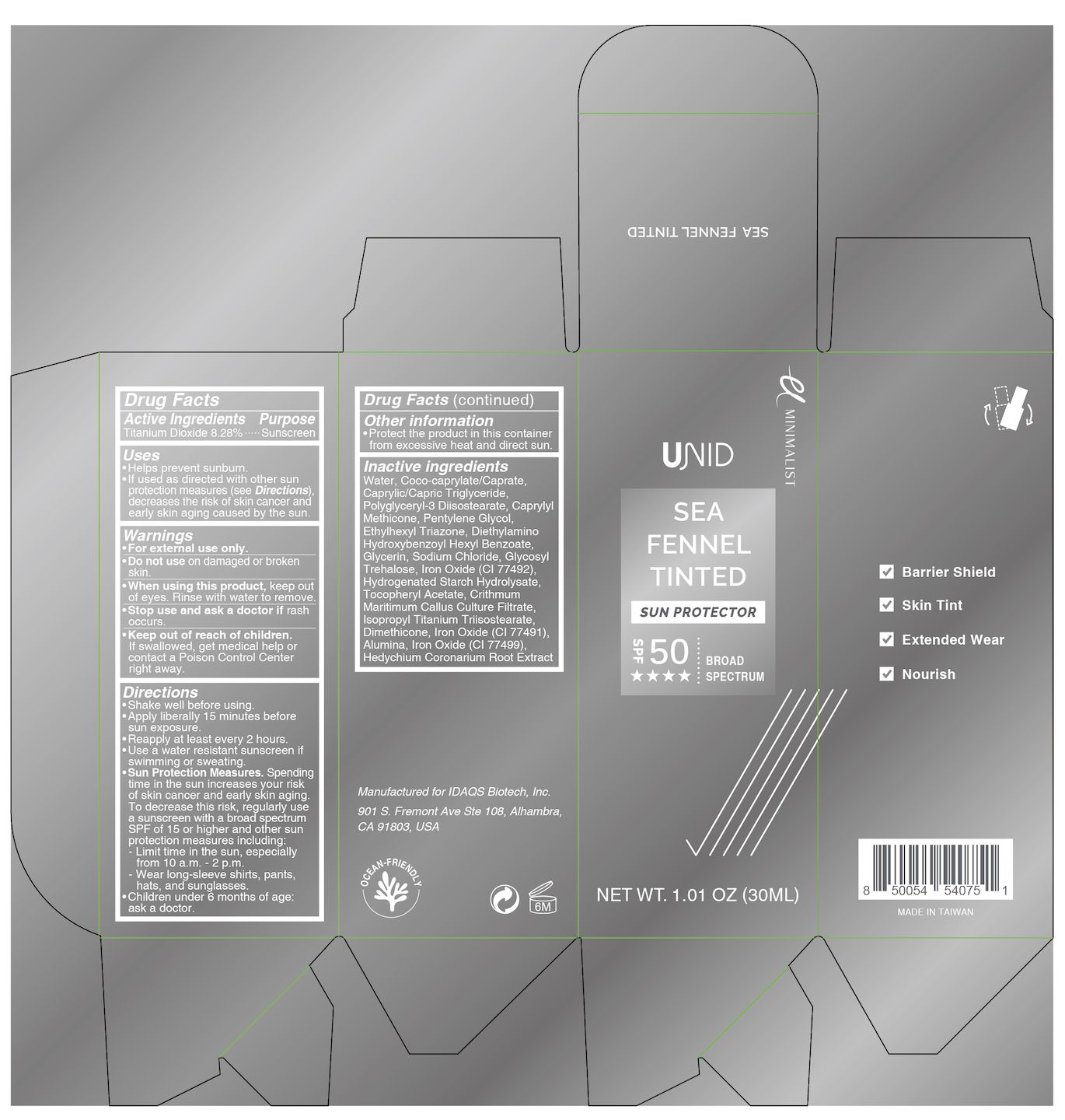 Pill image for Unid Sea Fennel Tinted Sun Protector