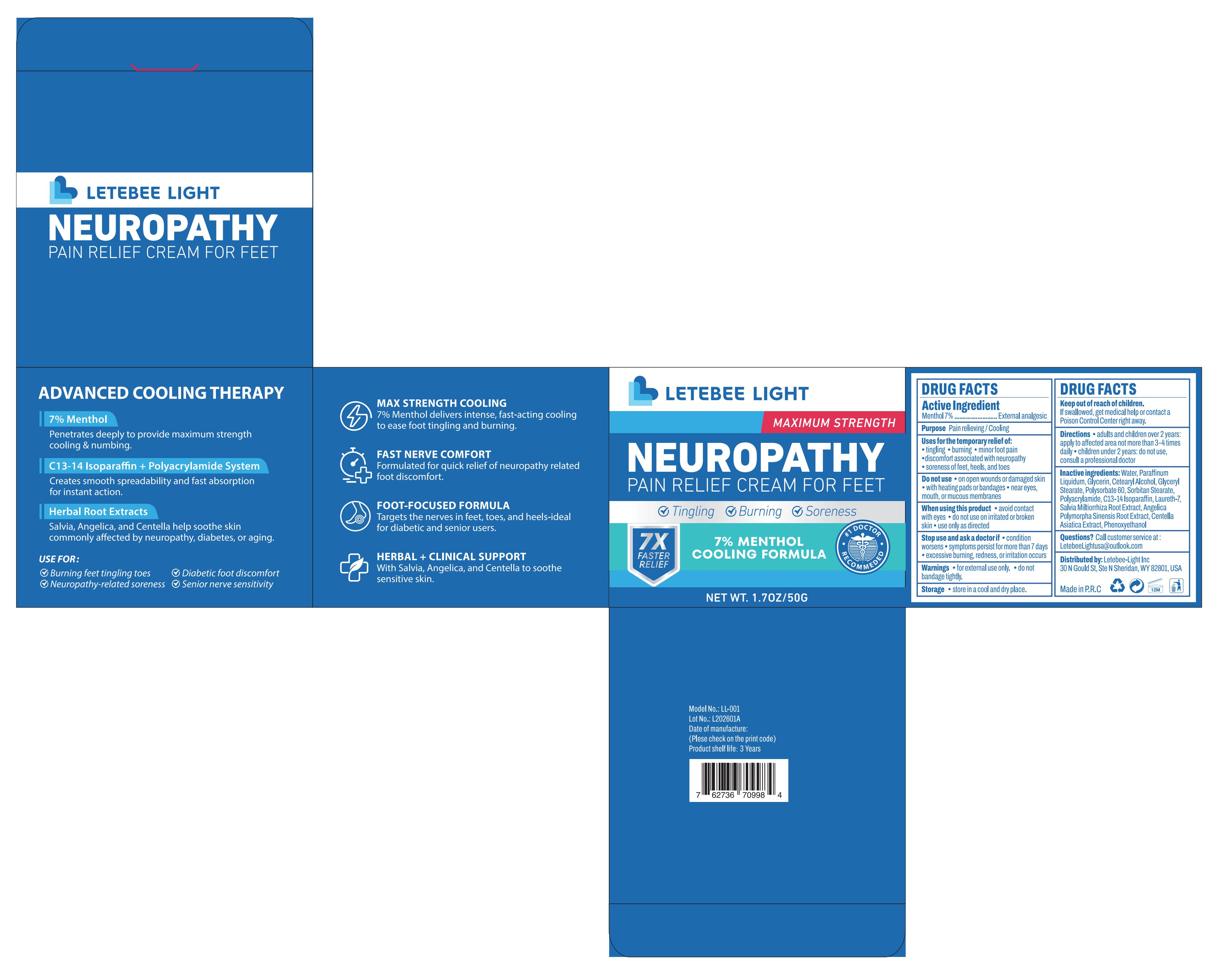 Pill image for Letebee Light Neuropathy Pain Relief Cream For Feet