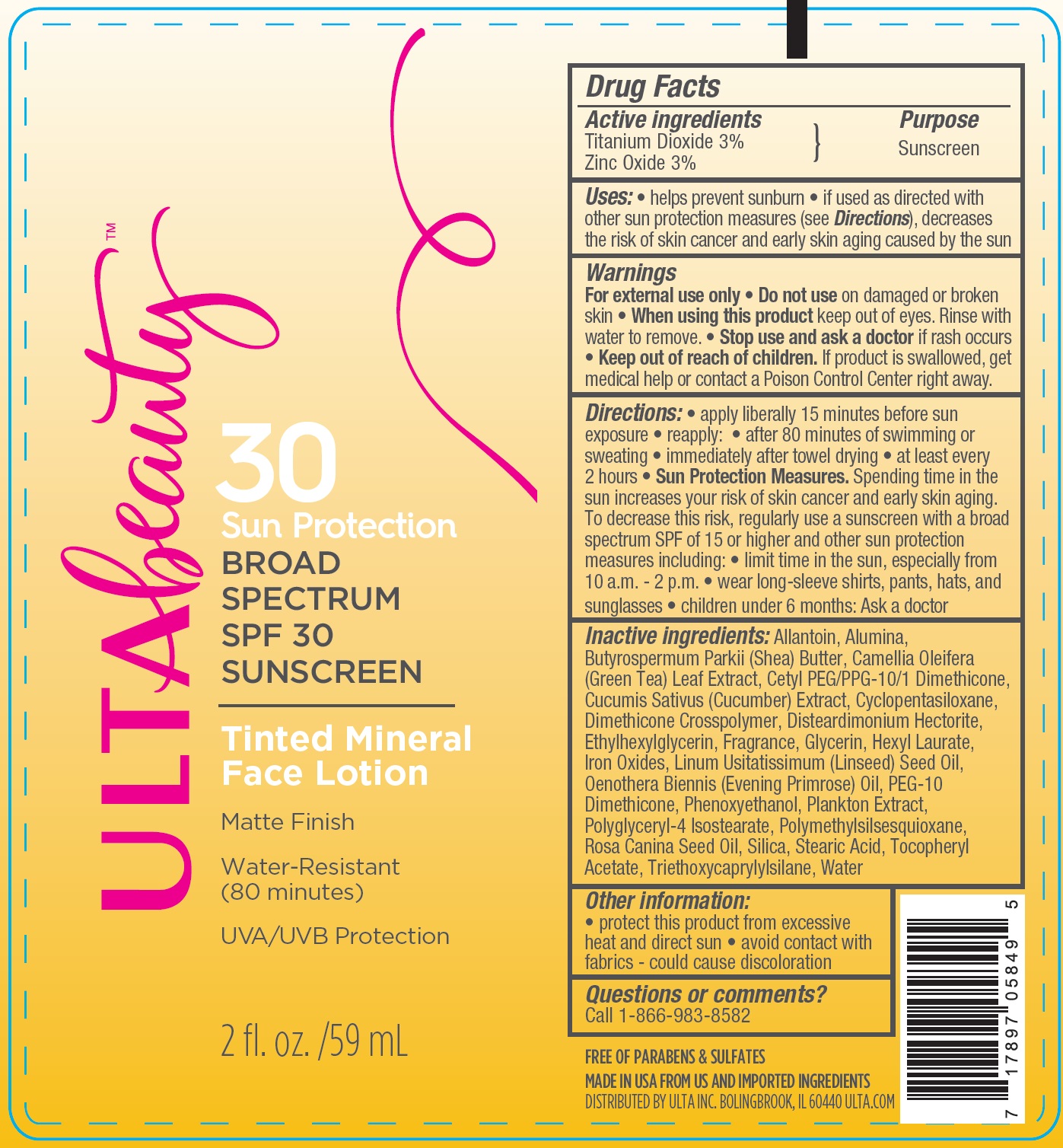 Pill image for ulta beauty spf 30 broad spectrum tinted mineral sunscreen