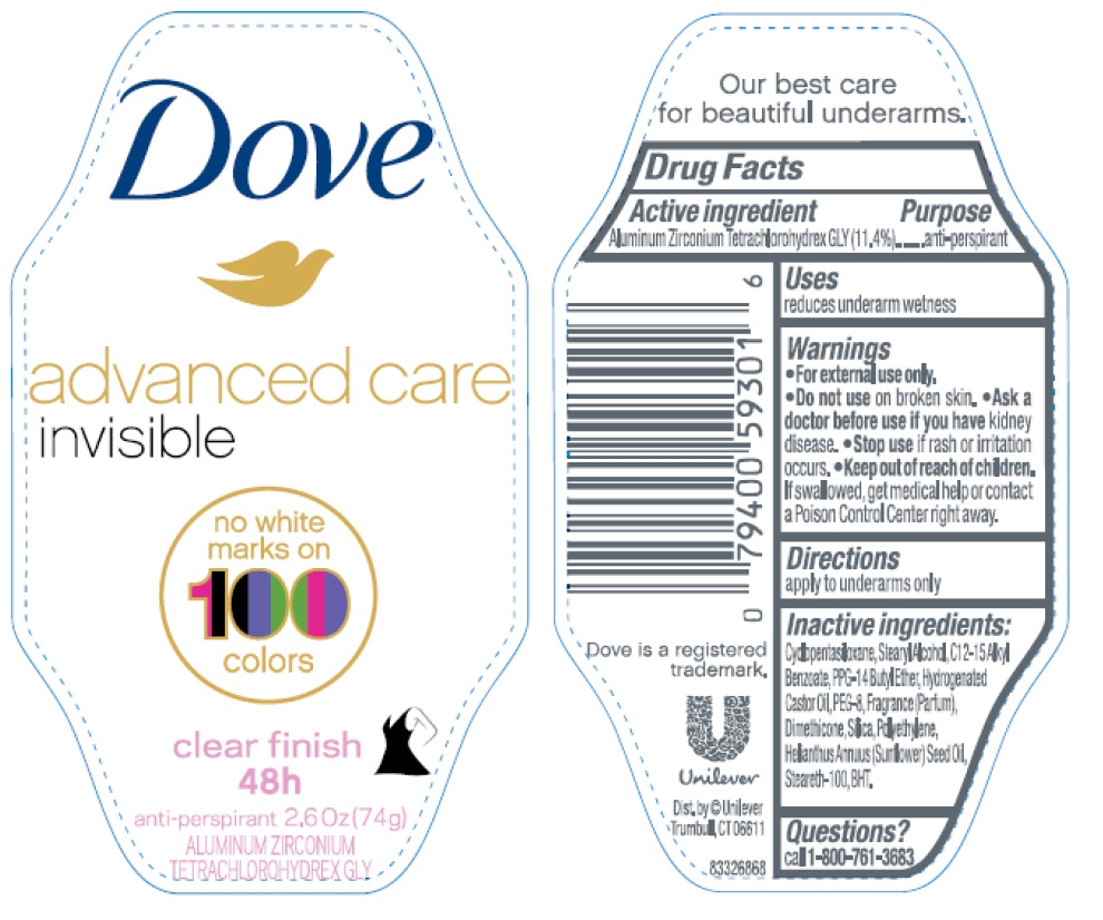 Pill image for Dove Advanced Care Invisible Clear Finish 48h Antiperspirant