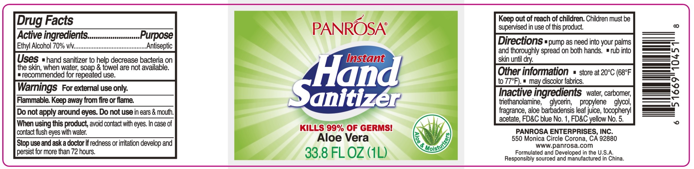 Pill image for panrosa instant hand sanitizer aloe vera