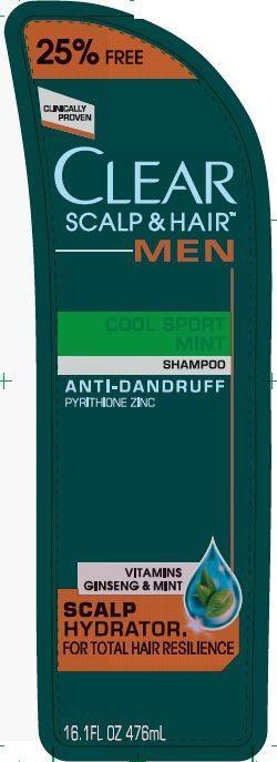 Pill image for Clear Men Cool Sport Mint Anti Dandruff Shampoo Pdp And Drug Facts Box