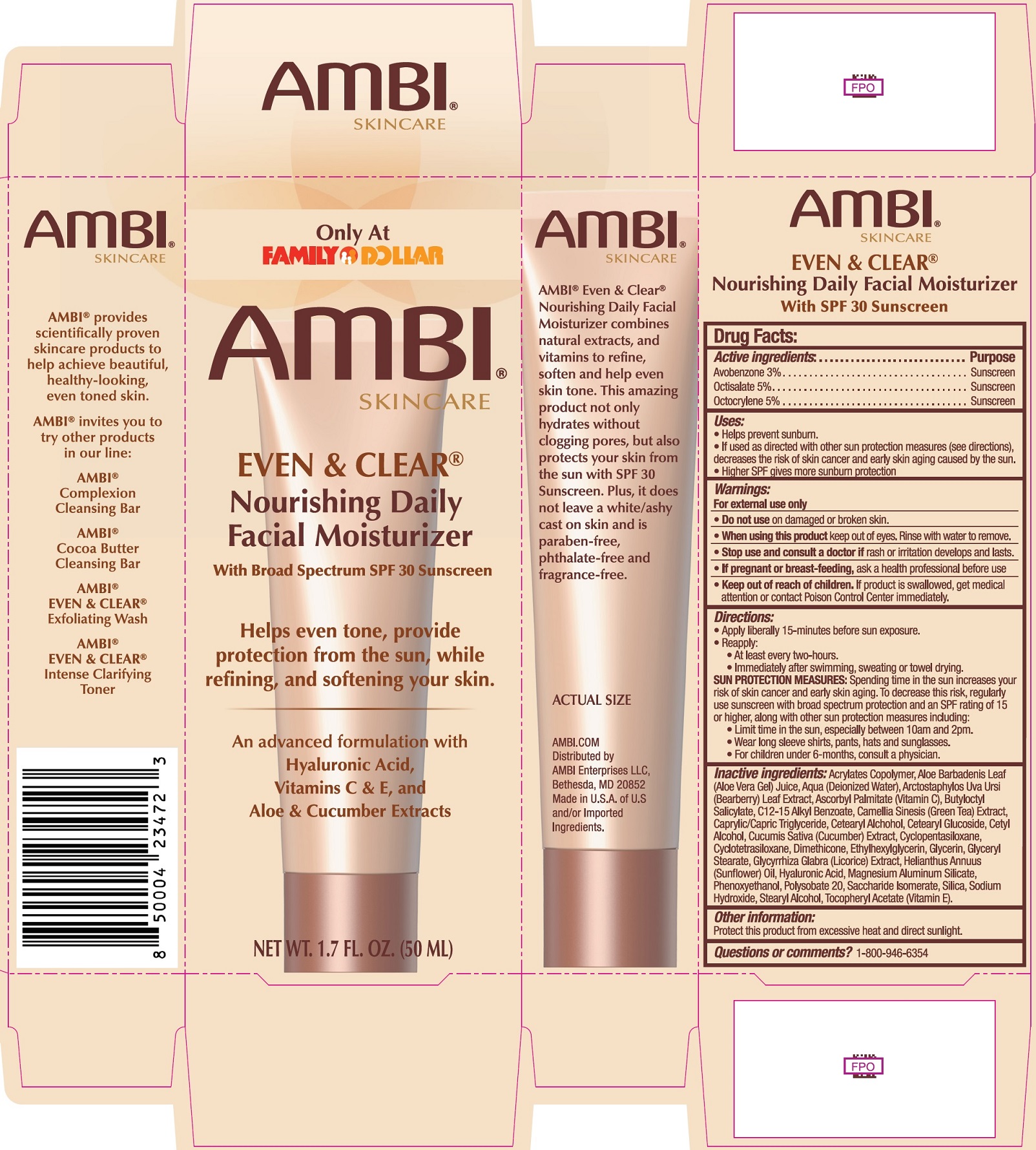 Pill image for Ambi Even & Clear Facial Moisturizer Spf-30