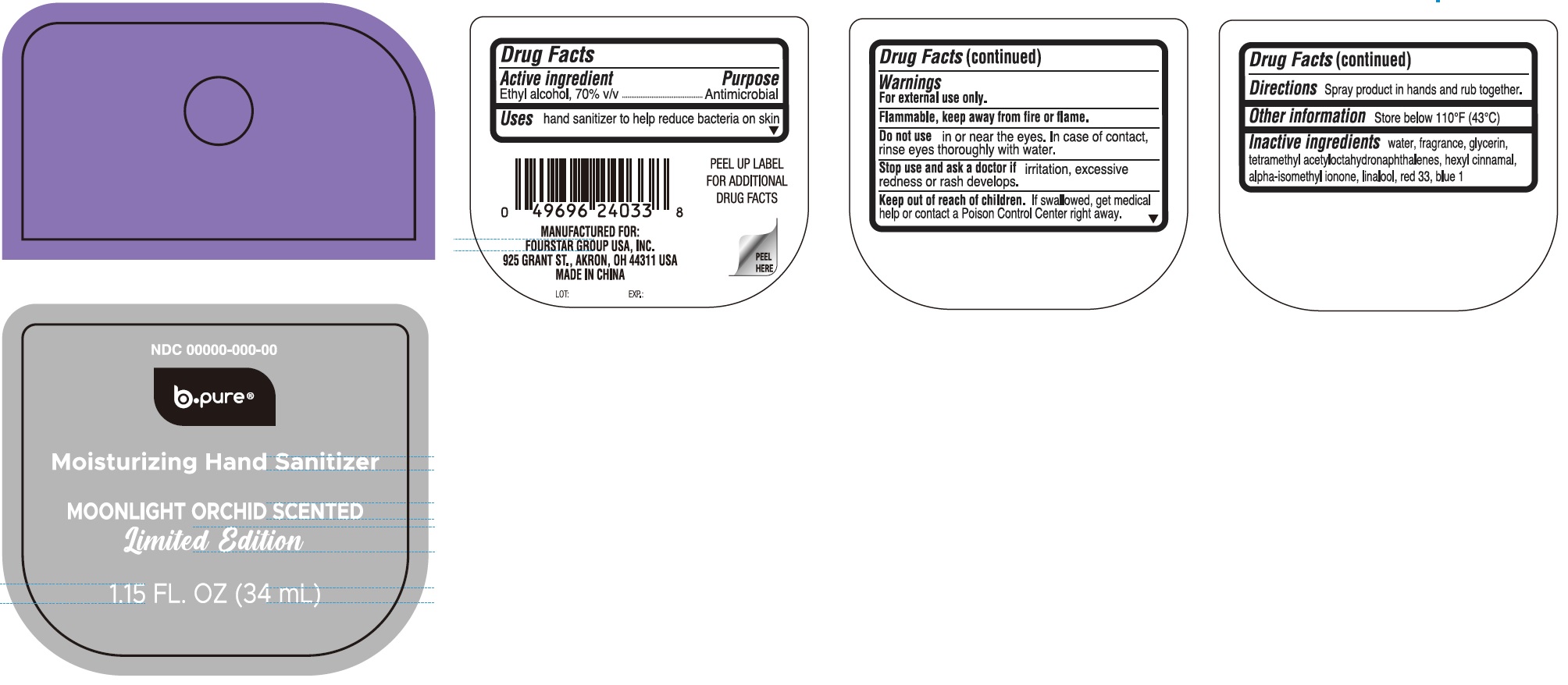 Pill image for B-pure Moisturizing Hand Sanitizer, Moonlight Orchid Scented