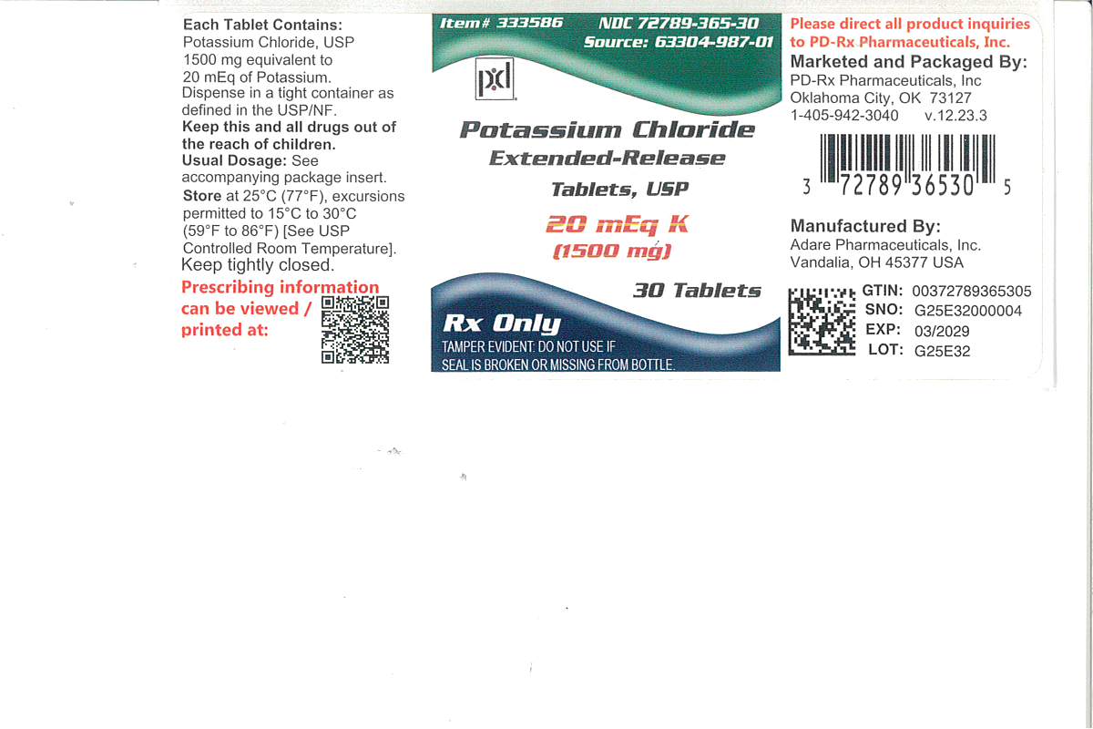 Pill image for Potassium Chloride Extended Release Tablets, Usp 20 Meq K