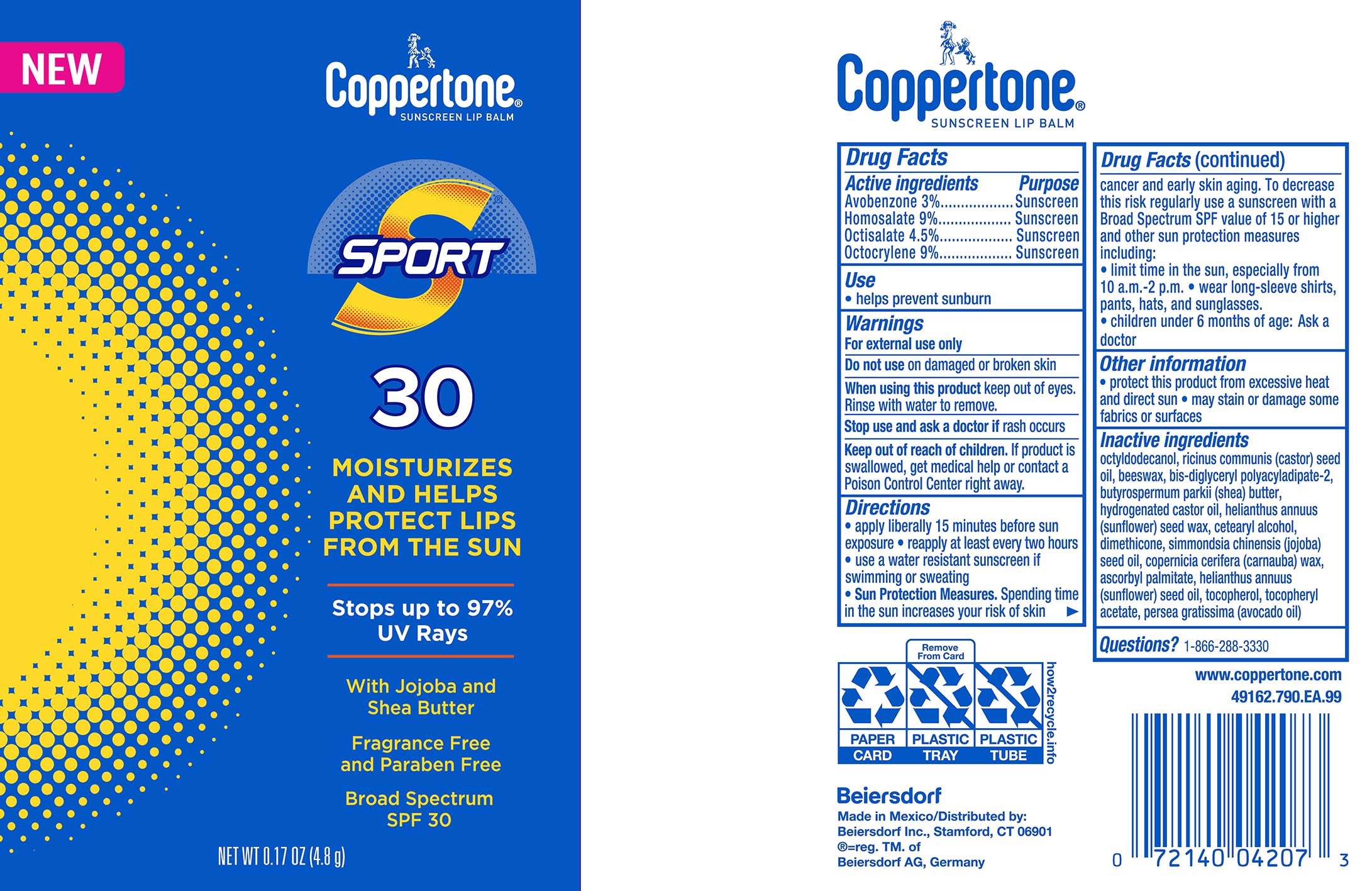Pill image for Coppertone Sport Sunscreen Lip Balm Spf 30