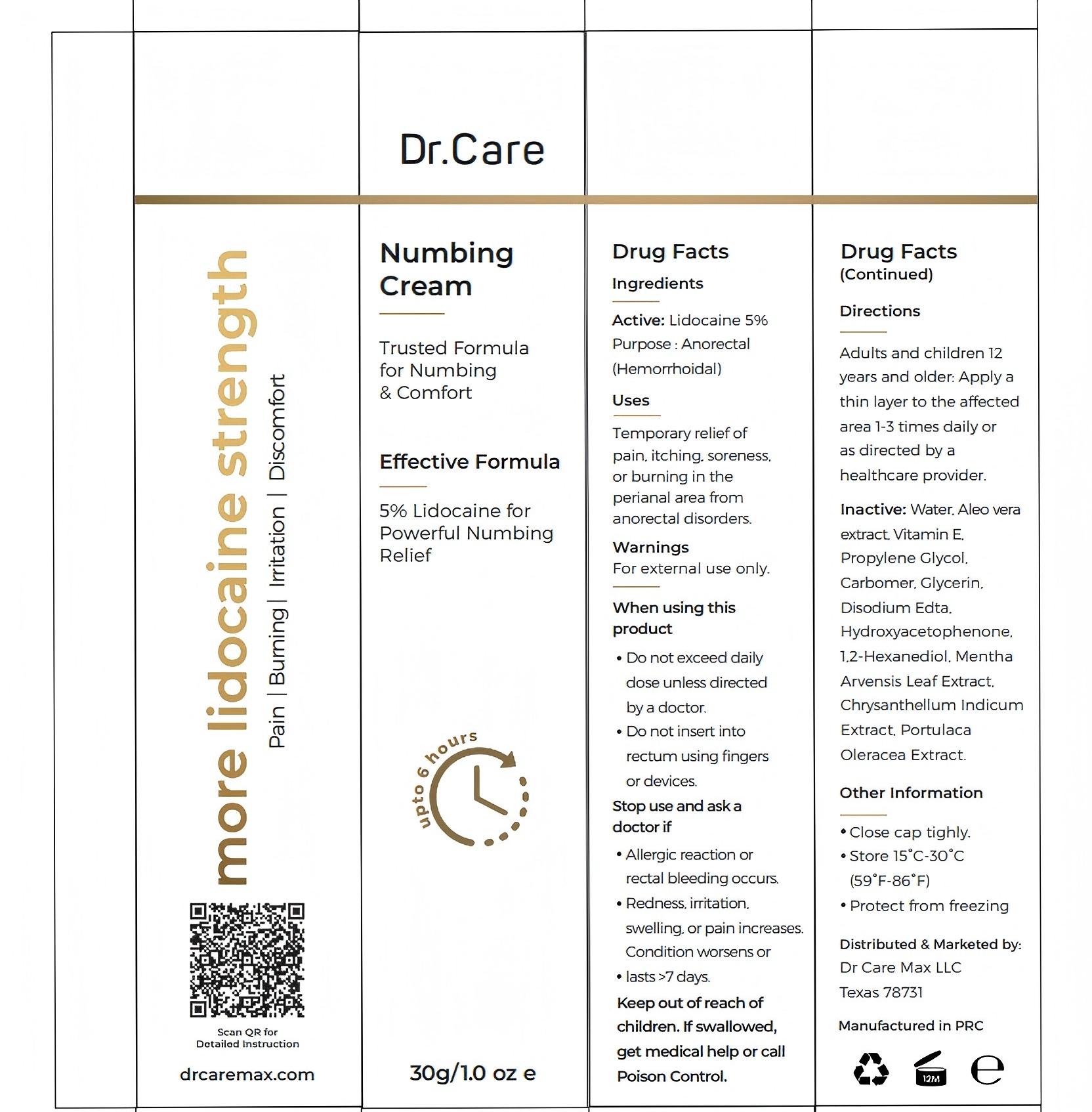 Pill image for Dr. Care Numbing Cream 30g/1.0 Oz E