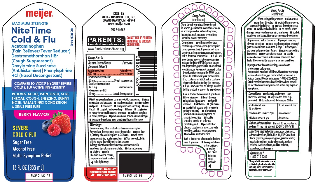 Pill image for Meijer Distribution, Inc. Nitetime Cold & Flu Drug Facts