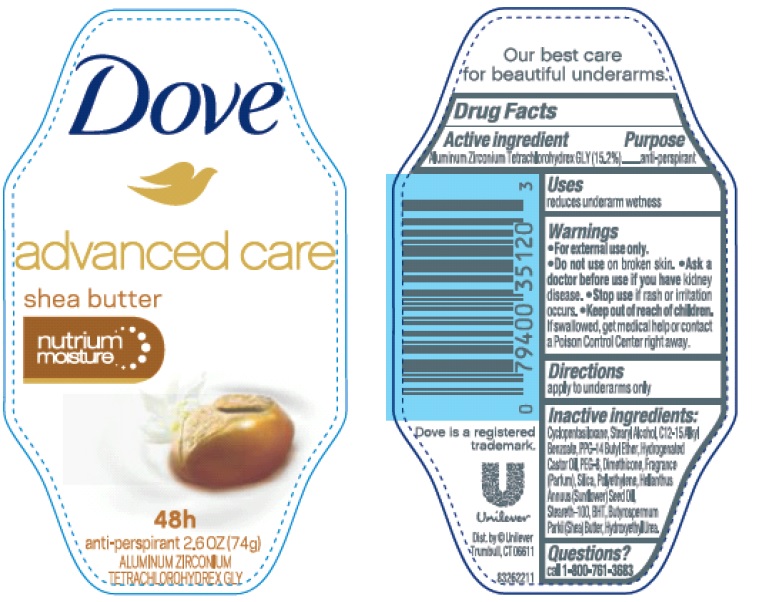 Pill image for dove advanced care shea butter antiperspirant deodorant