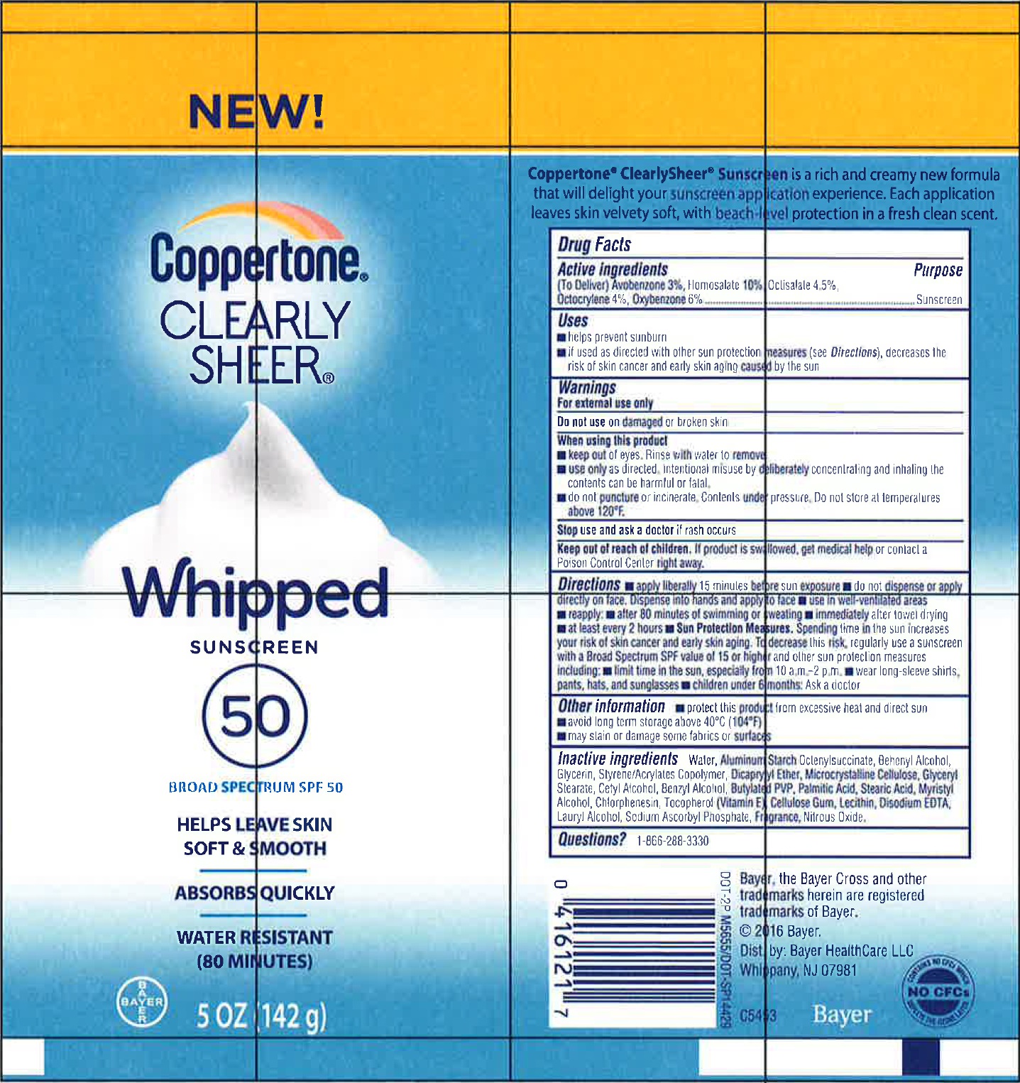 Pill image for Coppertone Clearly Sheer Whipped Sunscreen Broad Spectrum Spf 50
