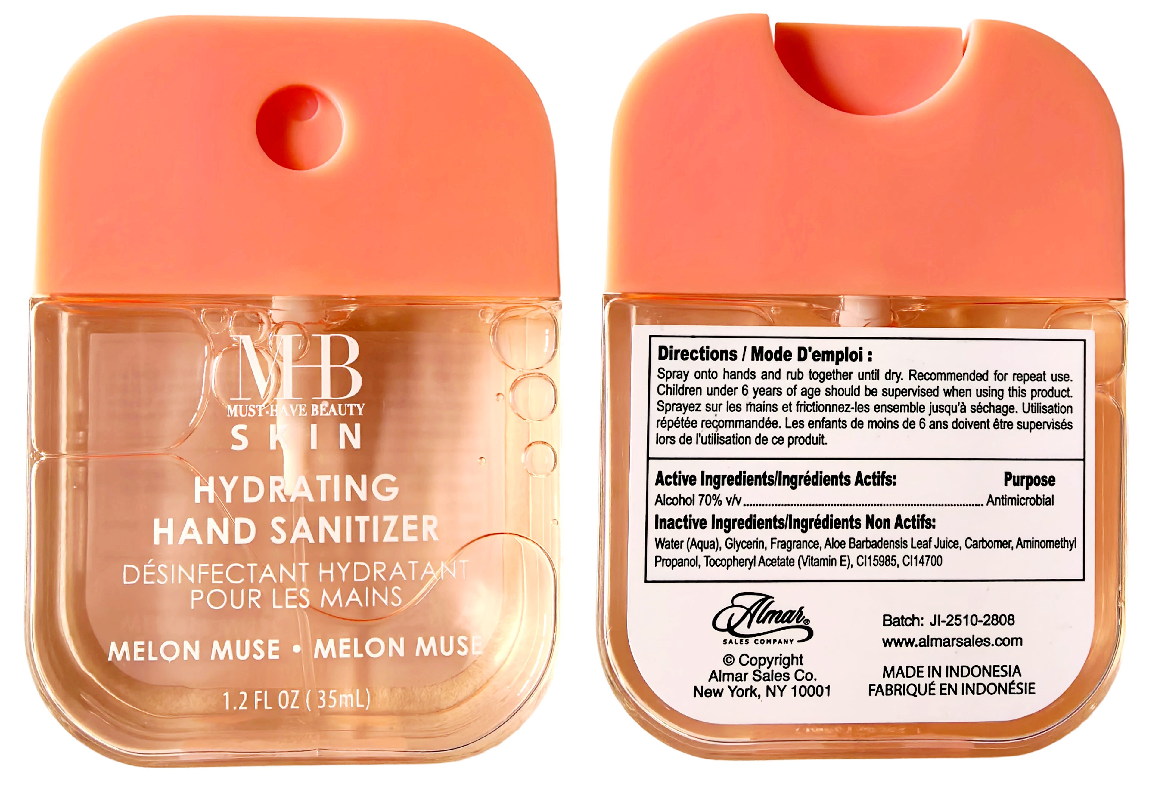 Pill image for Mhb Skin Hydrating Hand Sanitizer, Melon Muse 35ml