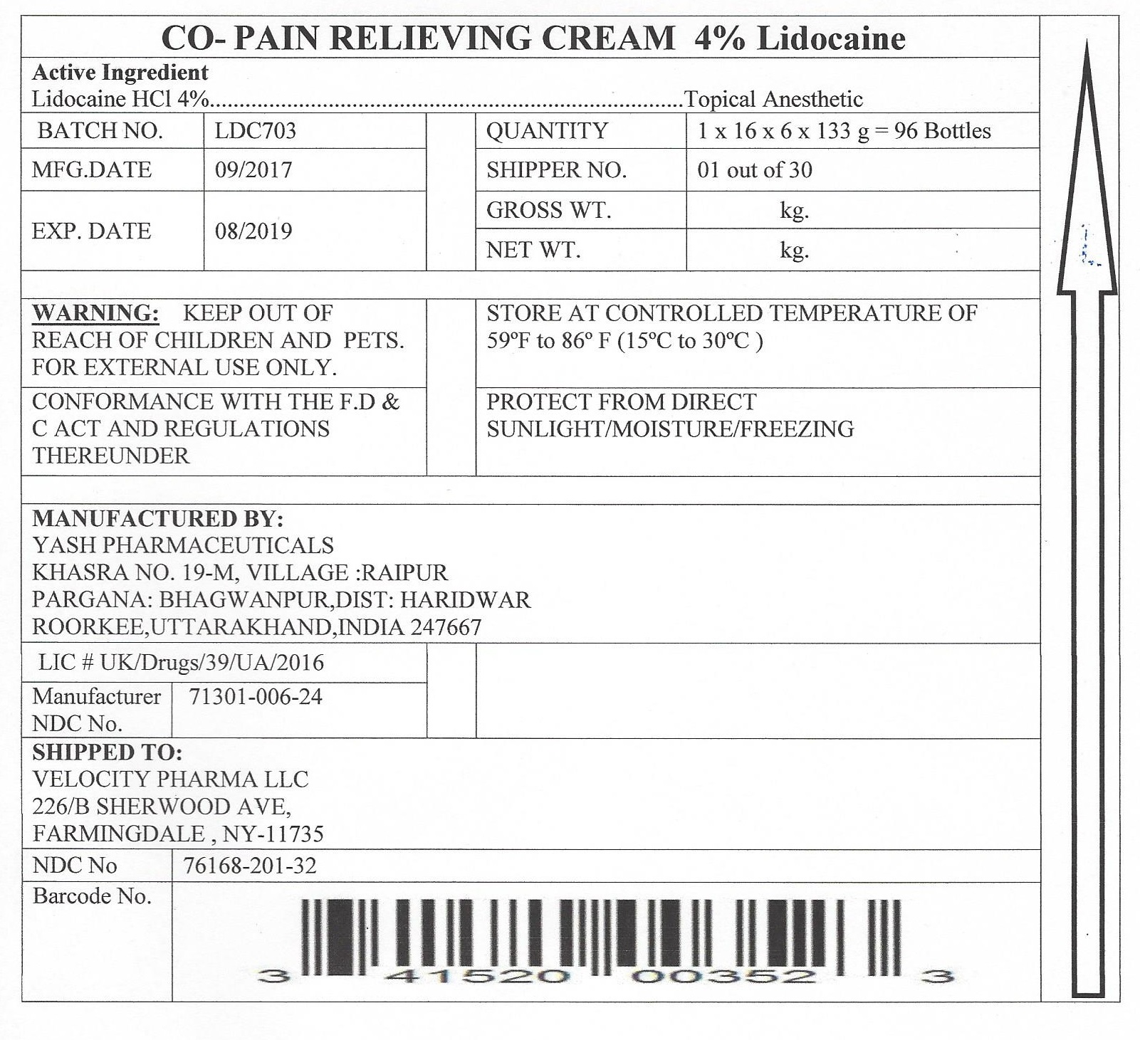 Pill image for Lidocaine Pain Relieving Creme- Careone