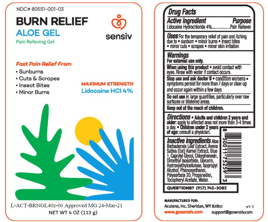 Pill image for Acutens - Burn Relief Aloe Gel (80551-001)