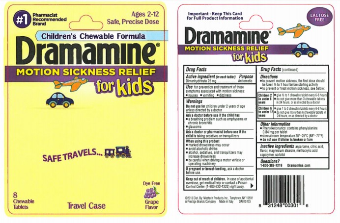 Pill image for Dramamine Tablets Chewable For Kids
