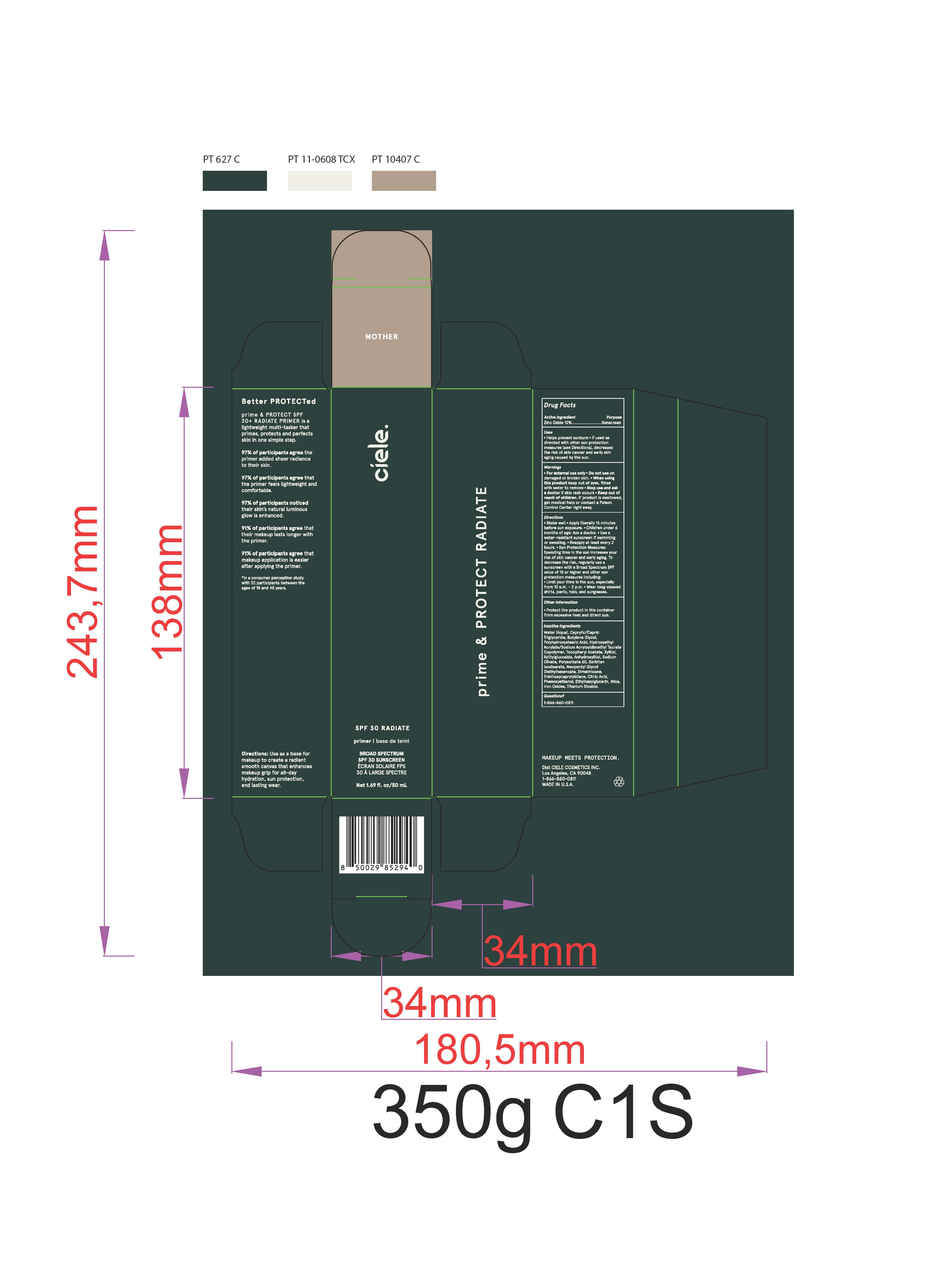 Pill image for Ceile Spf 30 Prime Protect Radiate Broad Spectrum Spf 30 Sunscreen Mother