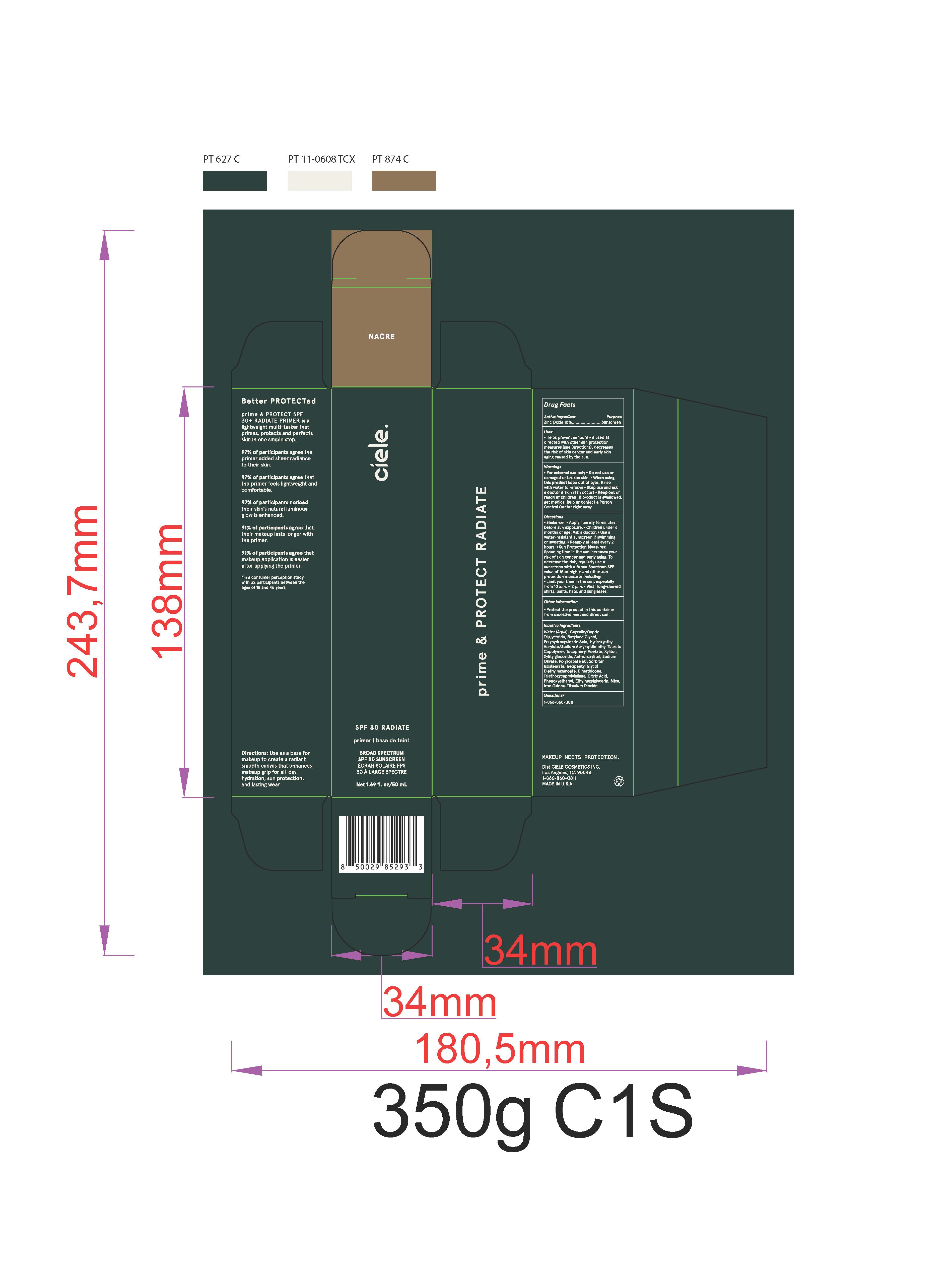 Pill image for Ceile Spf 30 Prime Protect Radiate Broad Spectrum Spf 30 Sunscreen Nacre