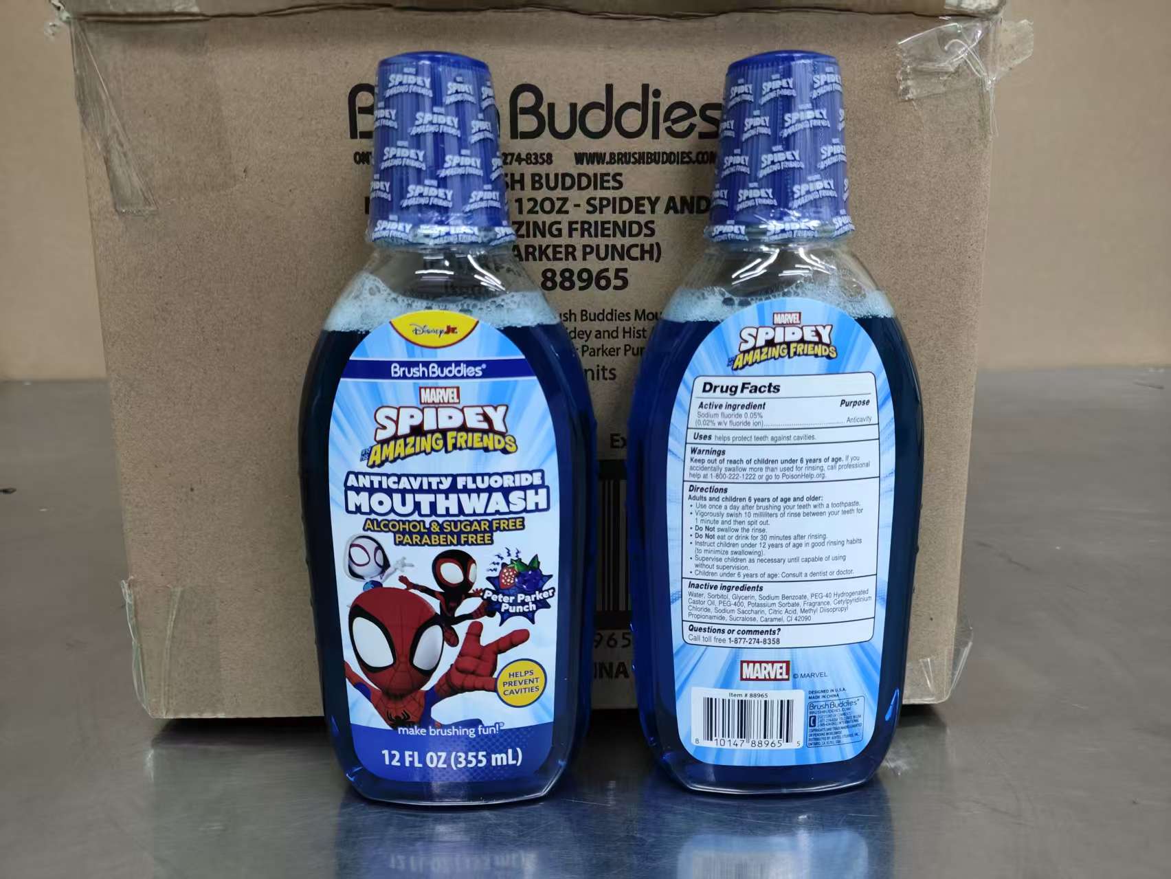 Pill image for 73928-134-01 Brush Buddies Mouthwash 12oz - Spidey And Hist Amazing Friends (peter Parker Punch）
