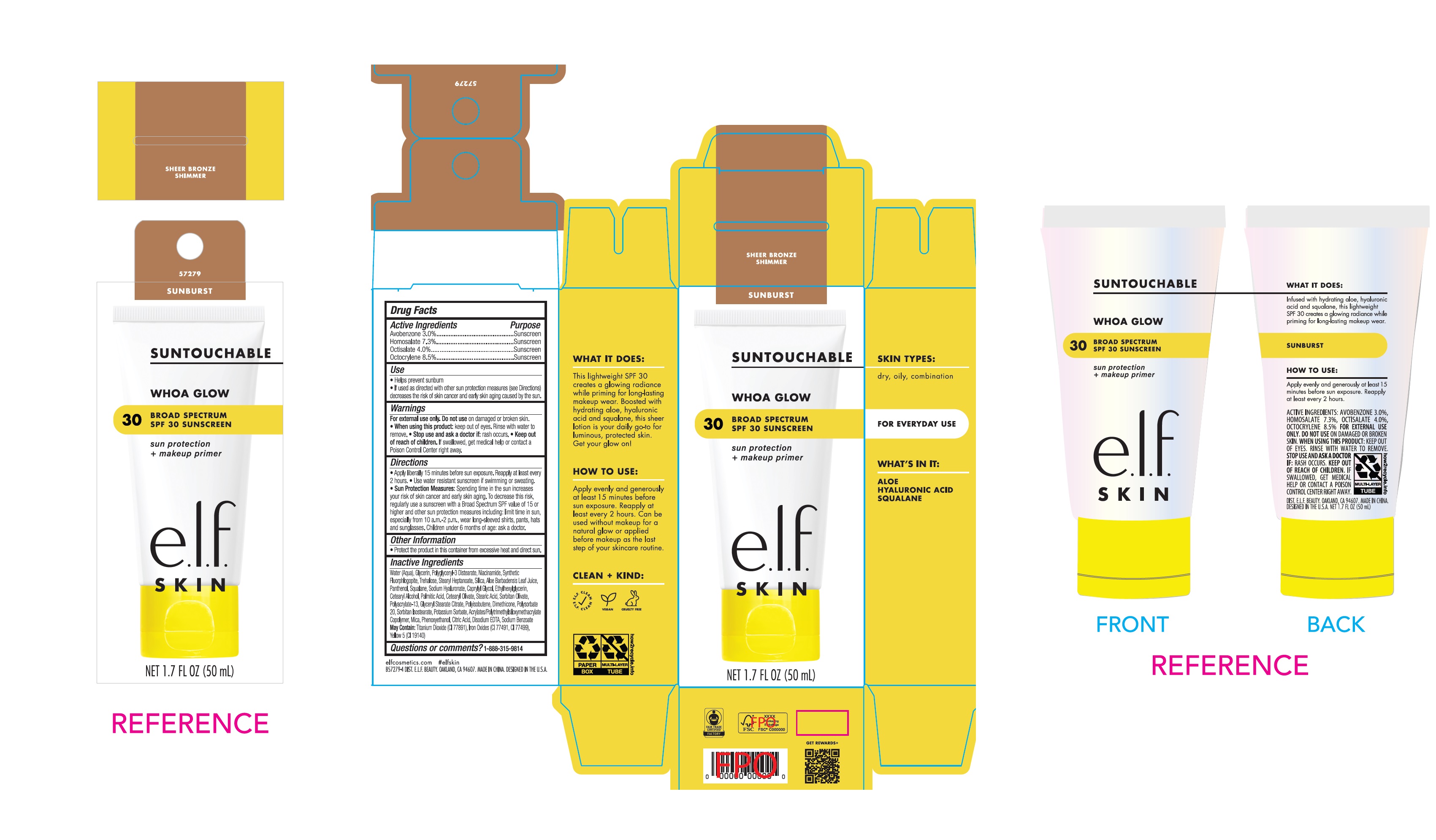 Pill image for E.l.f. Whoa Glow Broad Spectrum Spf 30 Sunscreen, Sheer Bronze Shimmer Sunburst
