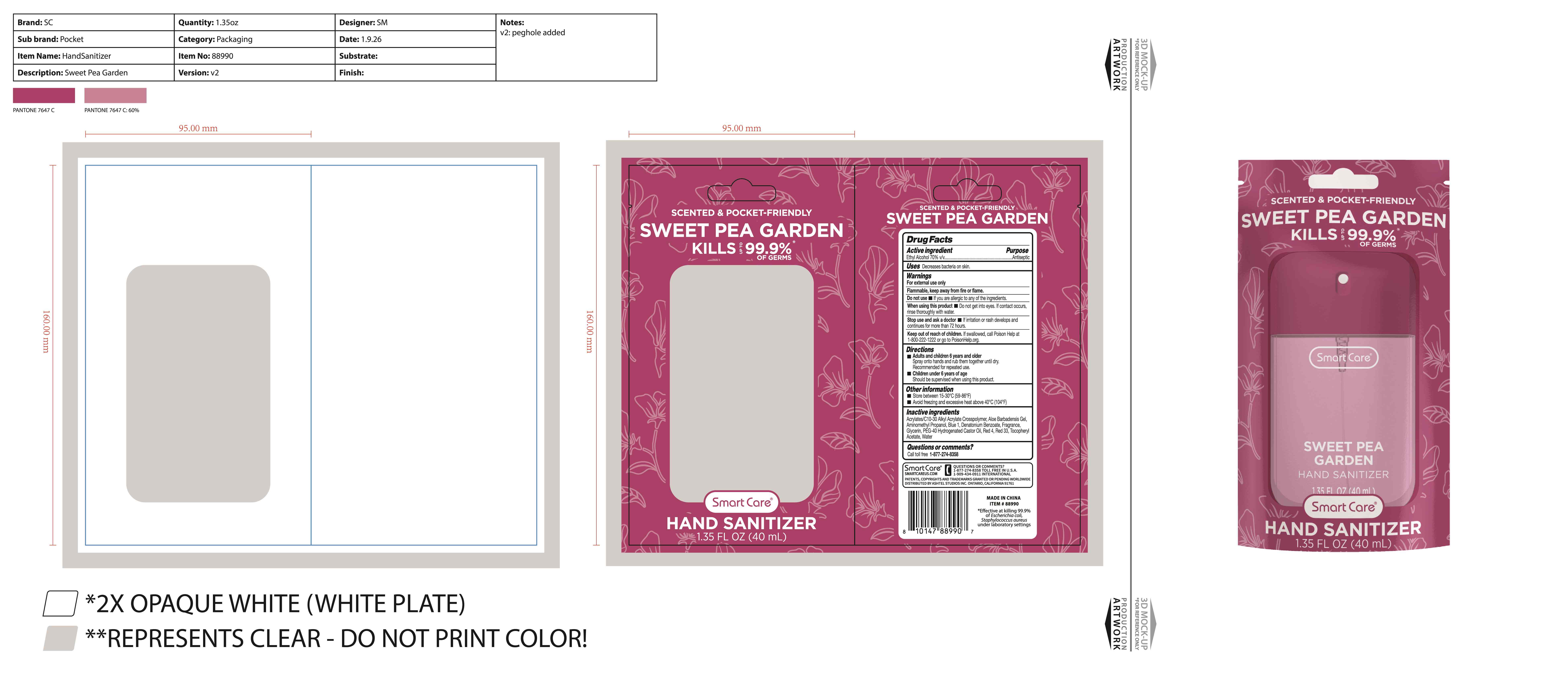 Pill image for Smart Care Hand Sanitizer Sweet Pea Garden