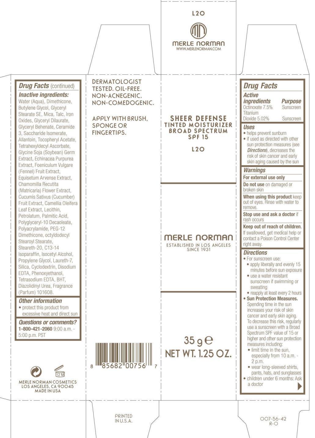 Pill image for Sheer Defense Tinted Moisturizer Broad Spectrum Spf 15 L20