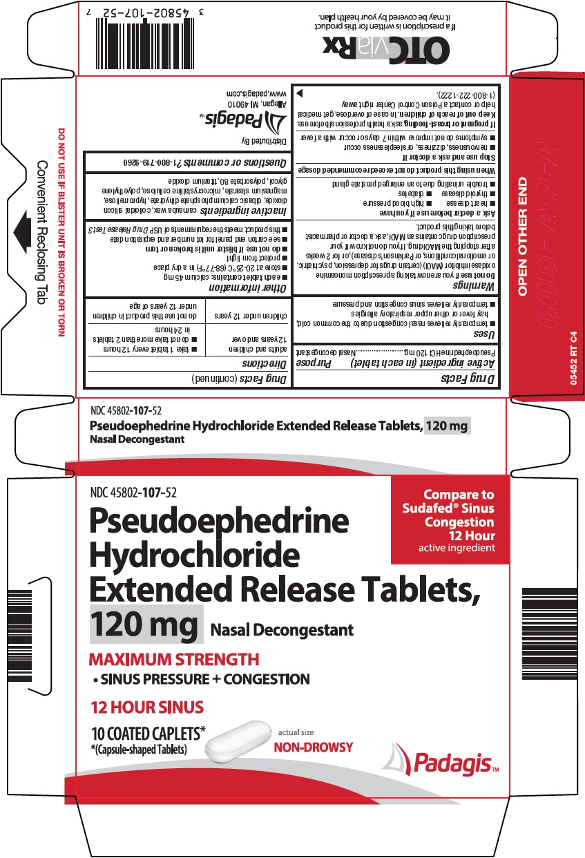 Pill image for Pseudoephedrine Hydrochloride Extended Release Tablets, 120 Mg Drug Facts