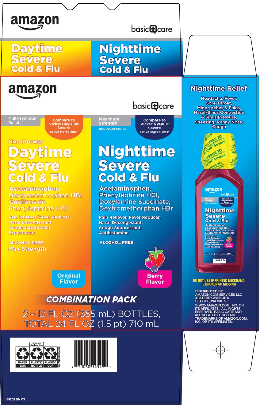 Pill image for Amazon Daytime Severe Cold & Flu Nighttime Sever Cold & Flu Drug Facts