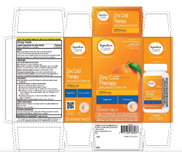 Pill image for Signature Care Zinc Cold Therapy Citrus Flavor 25 Chewable Tablets