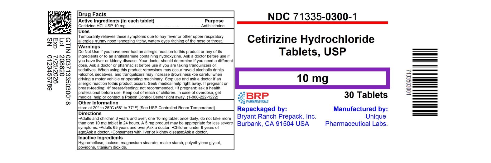 Pill image for Cetirizine Hydrochloride Tablets Usp, 10 Mg, Allergy