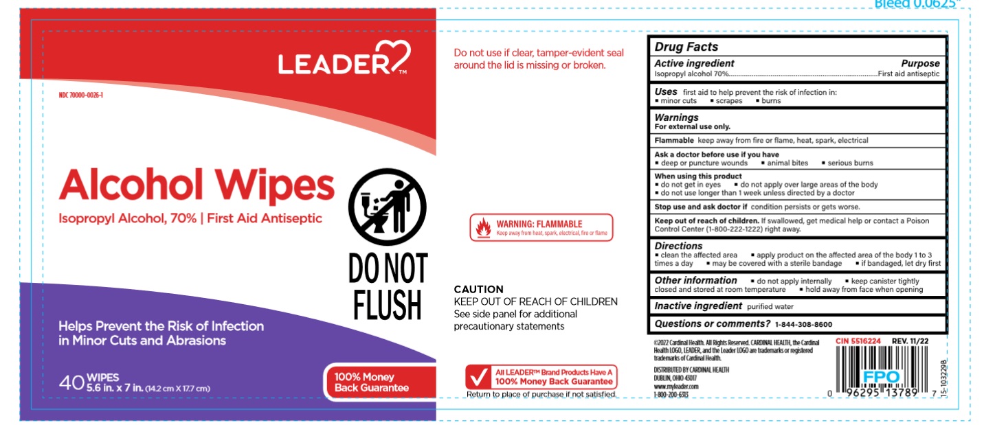 Pill image for Leader Alcohol Wipes 70% Isopropyl Alcohol