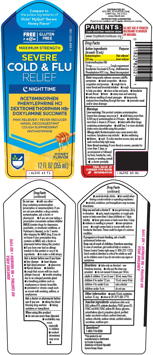 Pill image for Rite Aid Corporation Severe Cold And Flu Relief Drug Facts