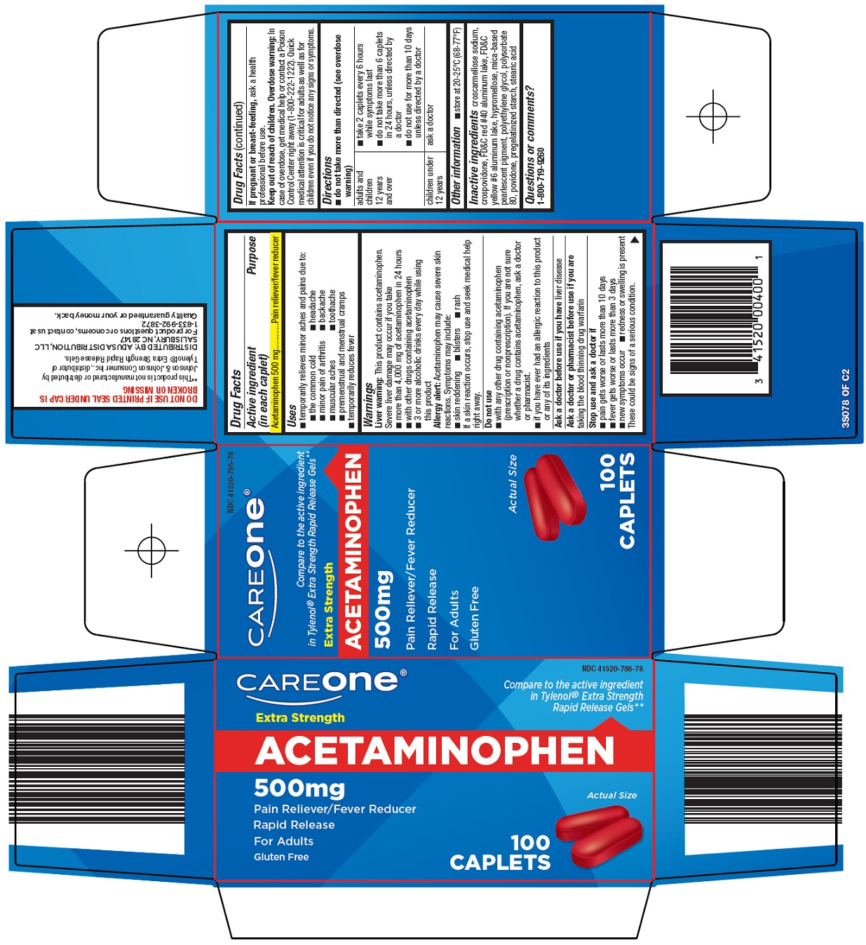 Pill image for American Sales Company Acetaminophen Drug Facts