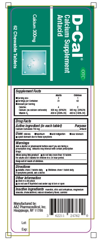 Pill image for D-cal (calcium Carbonate ) Tablet, Chewable
