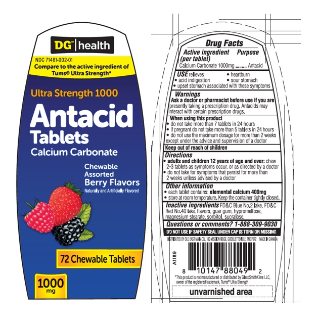 Pill image for Dgh Antacid Ultra Strength 1000 Berry Assorted