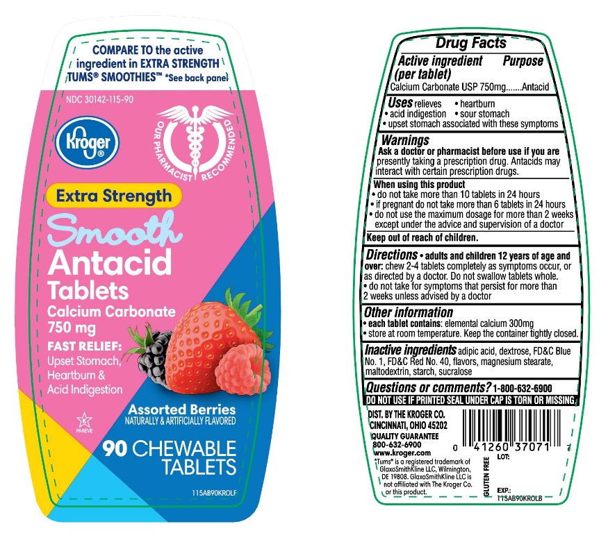 Pill image for Kroger Smooth Antacid Assorted Berries 90 Chewable Tablets